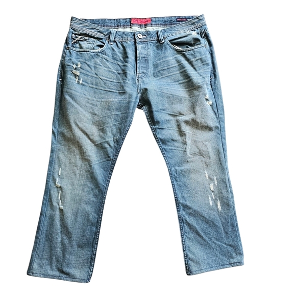 Cult of Individuality Blue Denim Distressed Jeans Size 40 × 26 - Picture 1 of 7